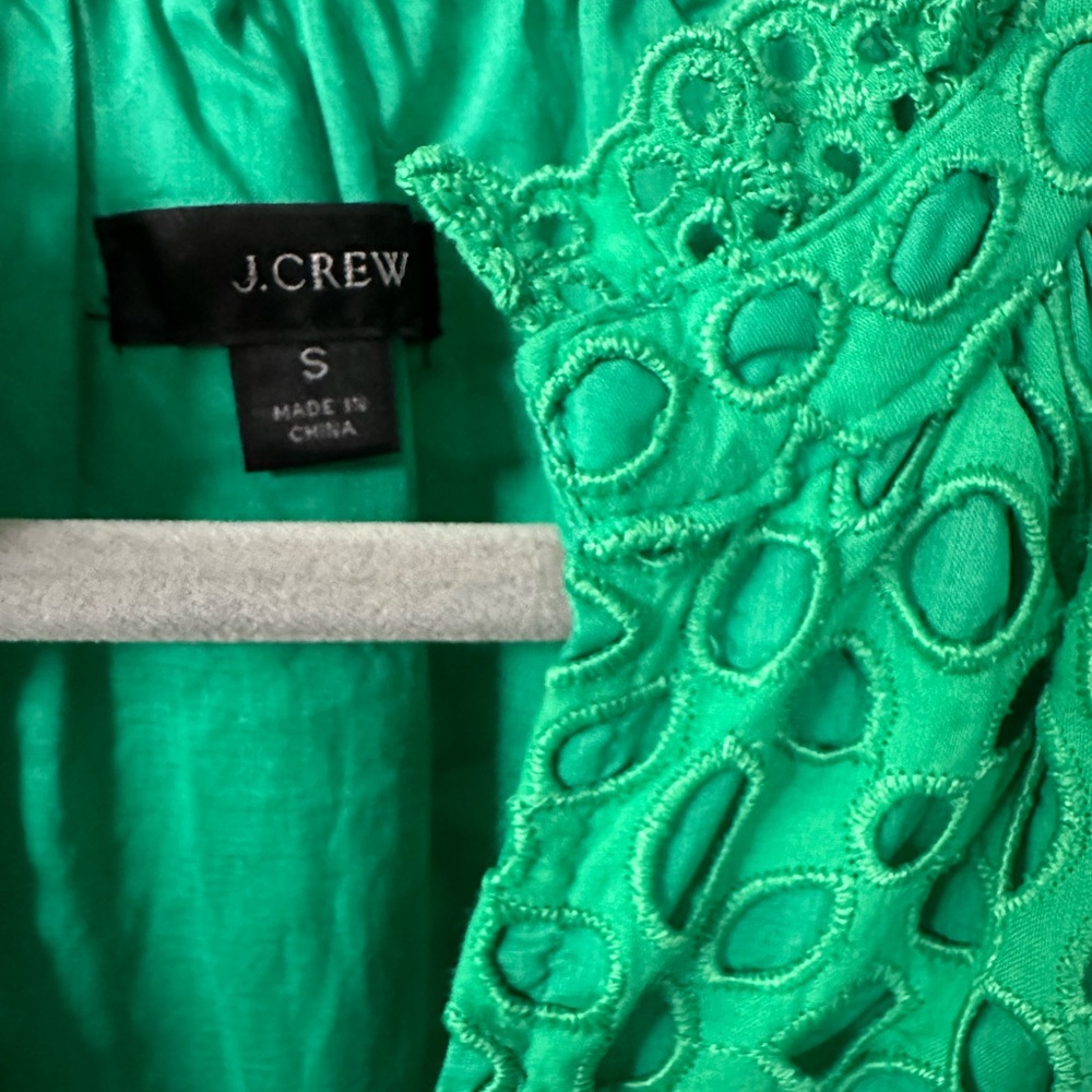J. Crew Green Lace Eyelet Dress - Picture 4 of 4